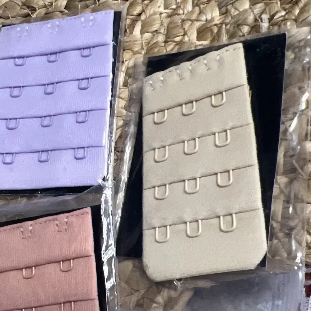 Shapermint Truekind 3 Hook 4 Row Bra Extender Beige Black Lavender Peach Set/4